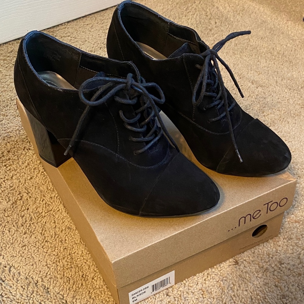 Me Too Black Lace-Up Heels